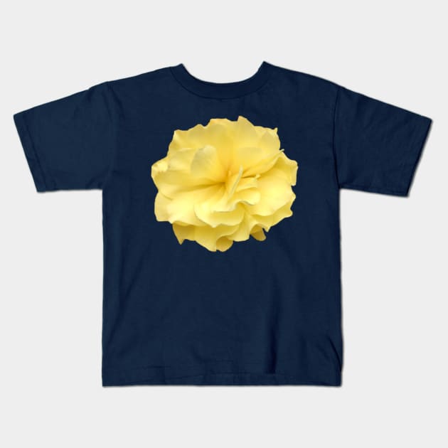 Yellow Double Begonia Close-up Kids T-Shirt by InalterataArt